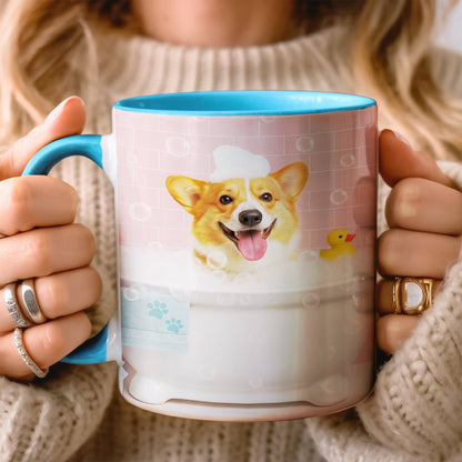 Custom Photo Dog In Bath Mug Gift For Dog Lovers