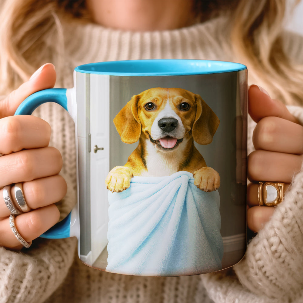 Custom Dog Photo In Bathroom Mug Dog Lover Gifts