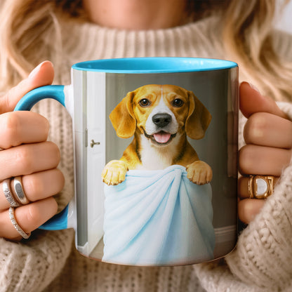 Custom Dog Photo In Bathroom Mug Dog Lover Gifts