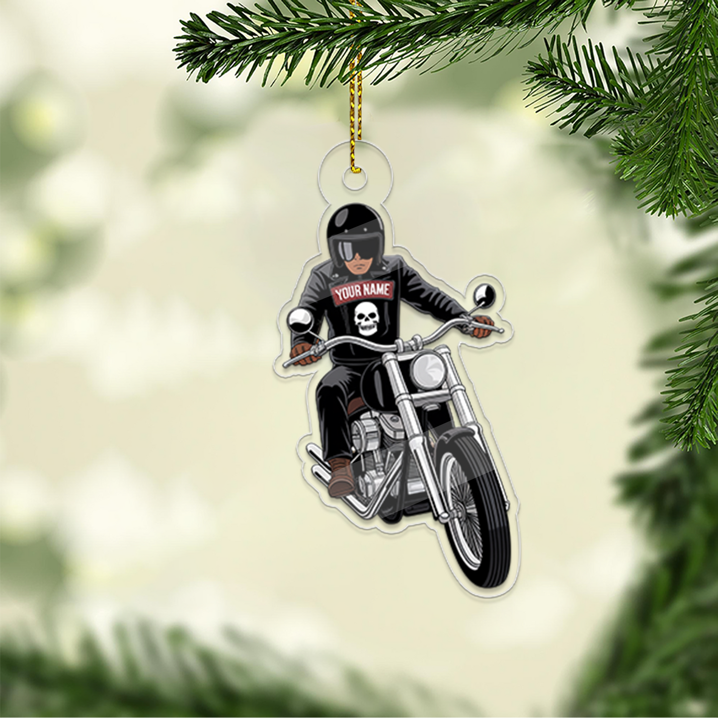 Personalized Name Biker Sport Lover 1 Acrylic Ornament Christmas Gift
