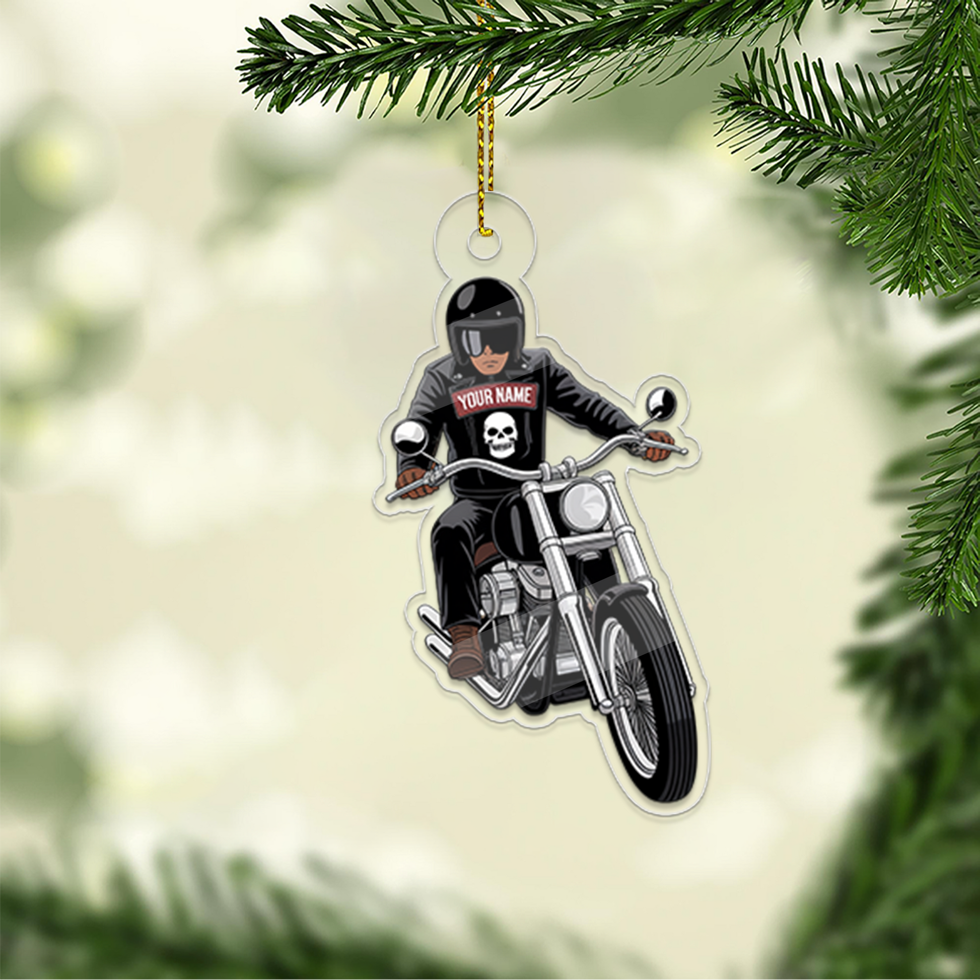 Personalized Name Biker Sport Lover 1 Acrylic Ornament Christmas Gift