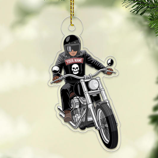 Personalized Name Biker Sport Lover 1 Acrylic Ornament Christmas Gift