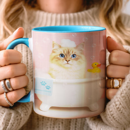 Custom Photo Cat In Bath Mug Gift For Cat Lovers