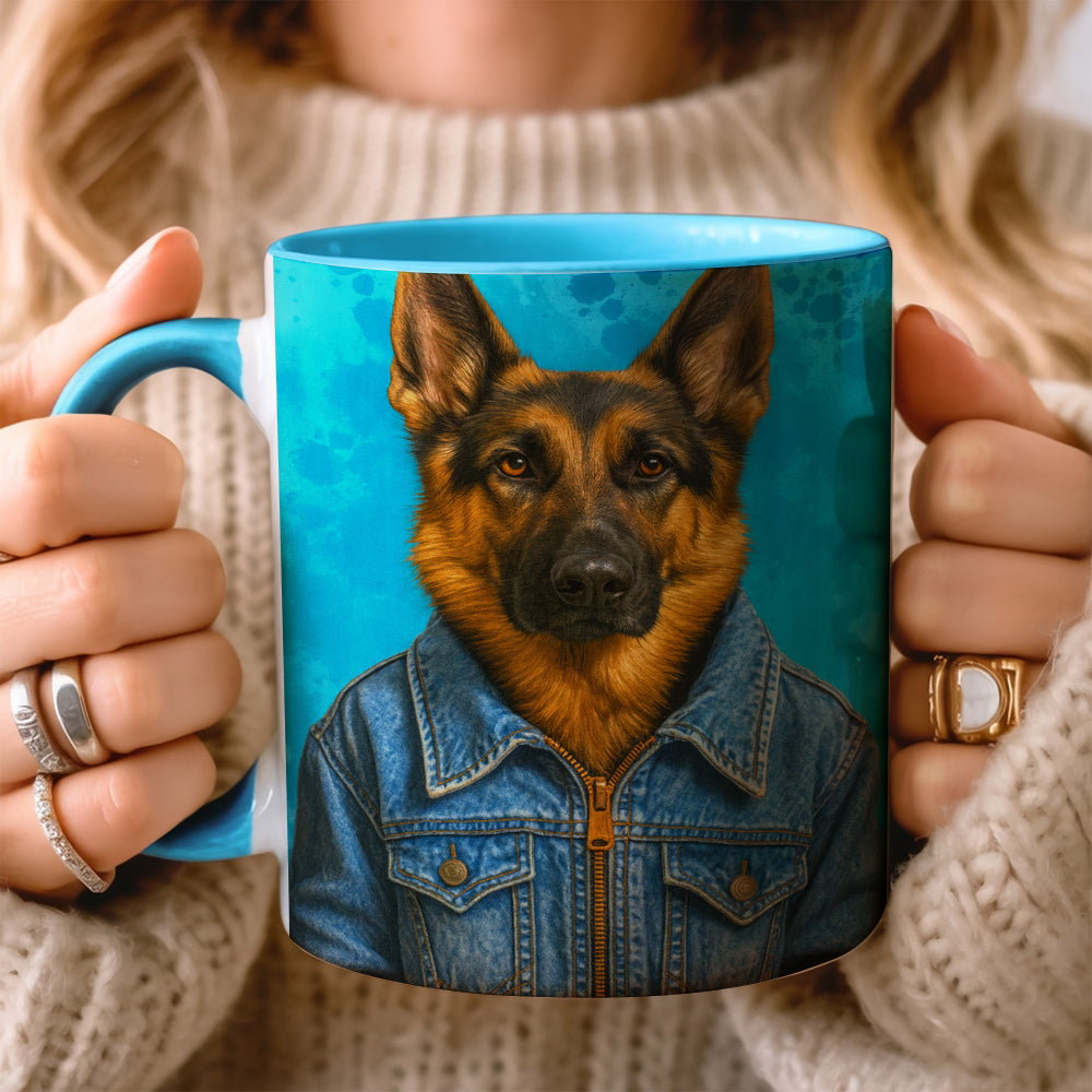 Custom Photo Denim Dog Mug Gift For Dog Lovers