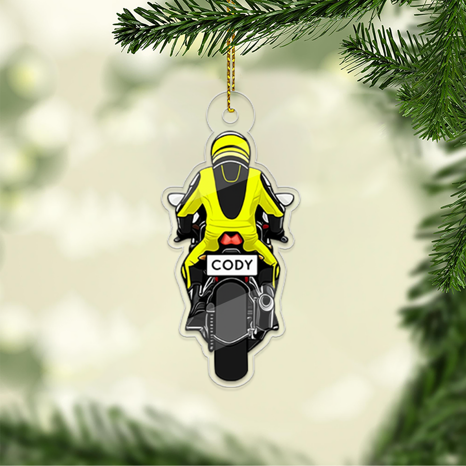 Custom Name Motorcycle Christmas Acrylic Ornament Christmas Gift