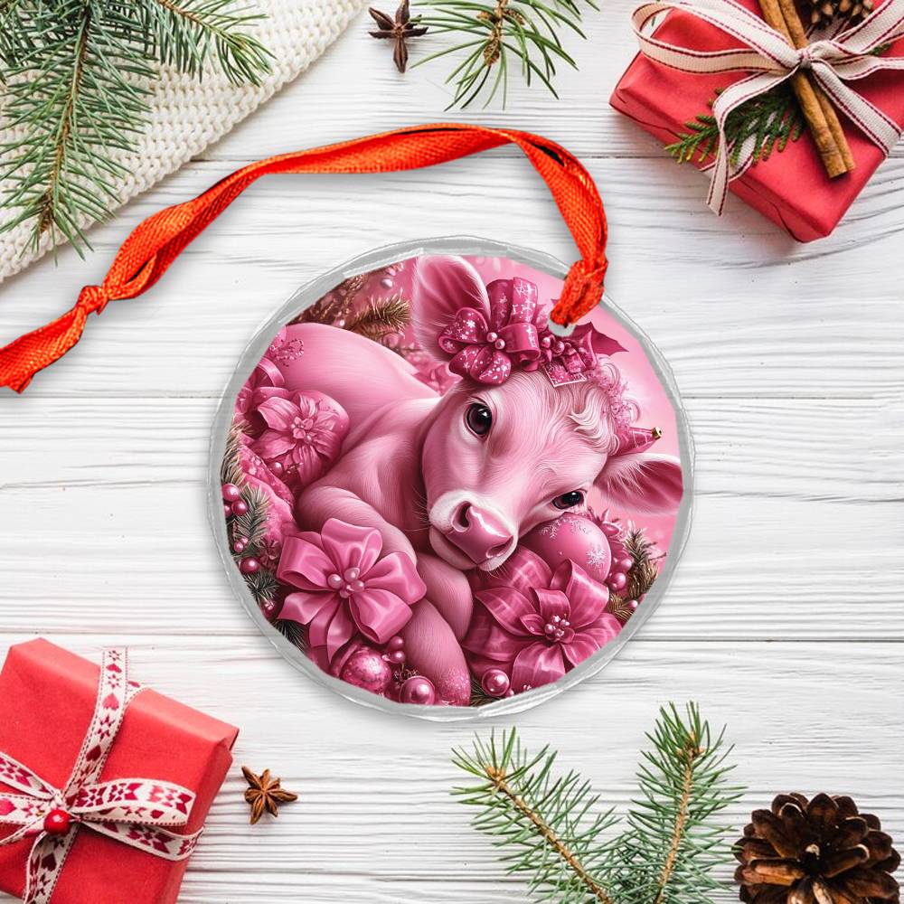 Jersey Cow Pink Christmas Design