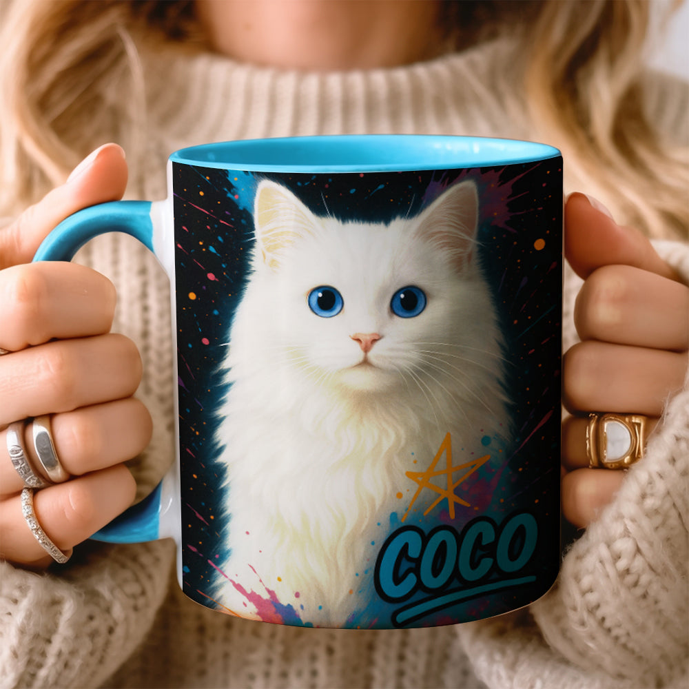Custom Cat Pet Portrait Contemporary Mug