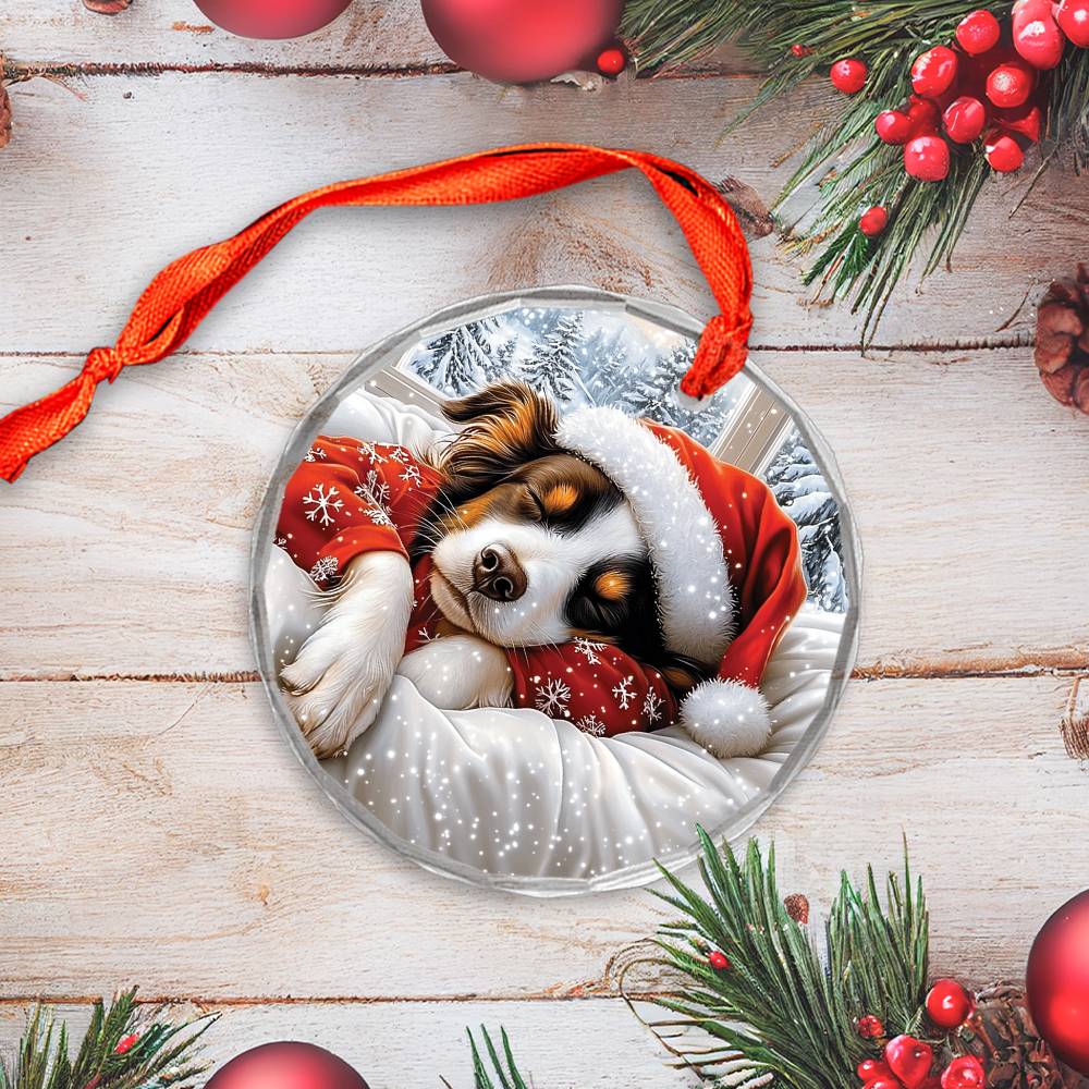 Border Collie Dog Sleeping In Bed Design 1
