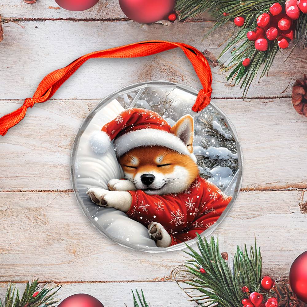 Shiba Inu Dog Sleeping In Bed Design 3