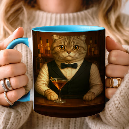 Personalized Cat Portrait Bartender Mug