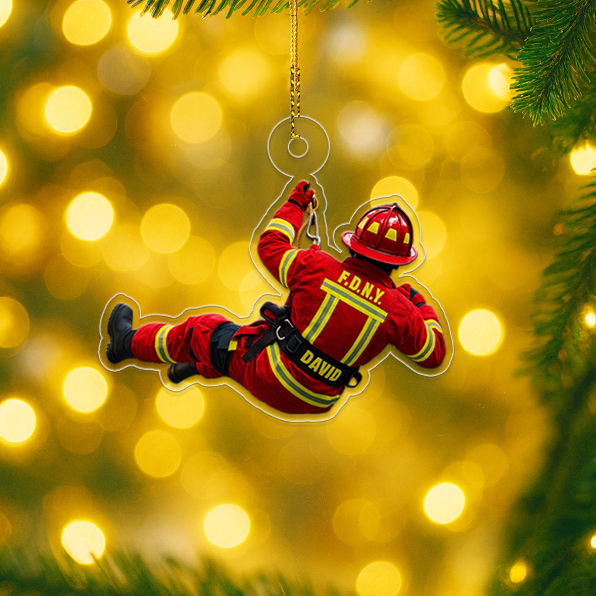 Custom Photo Firefighter Dad Present