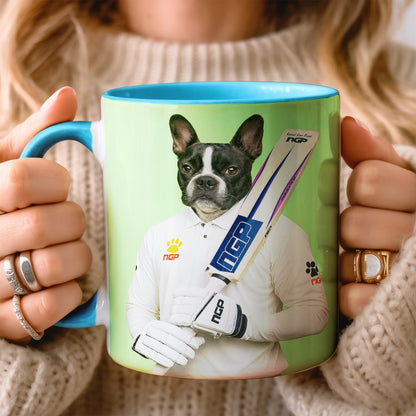 Custom Photo Cricketer Dog Mug Gift For Dog Lovers