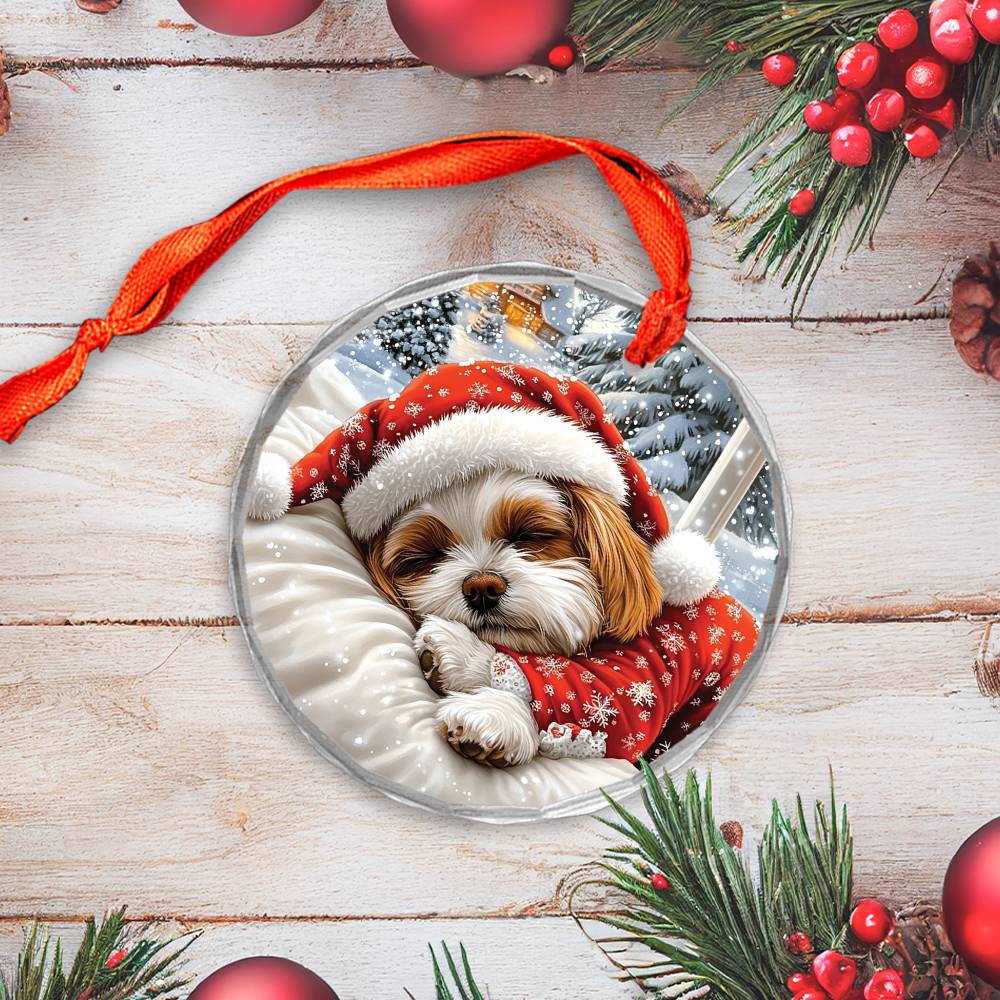Shih Tzu Dog Sleeping In Bed Design 1