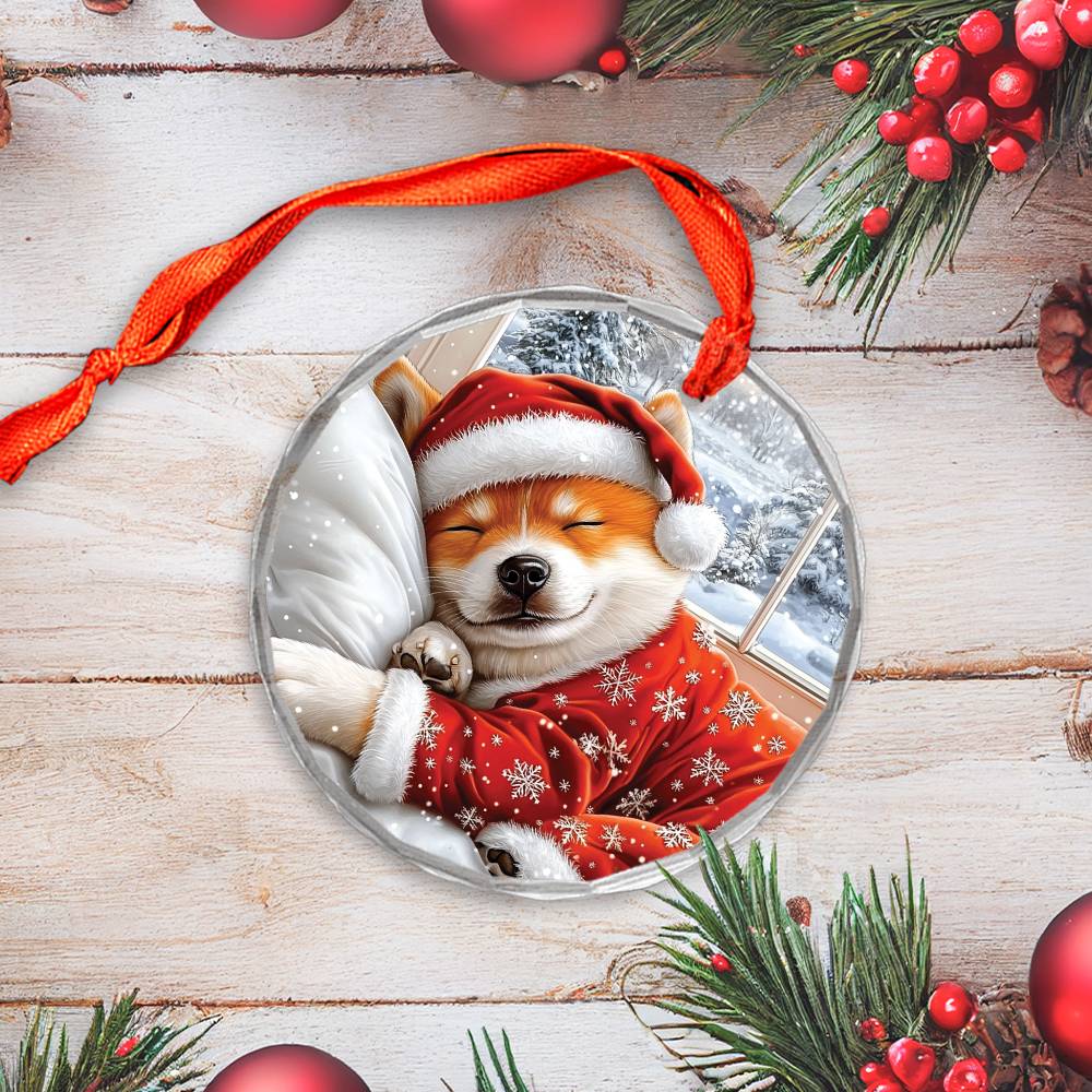 Akita Dog Sleeping In Bed Design 1