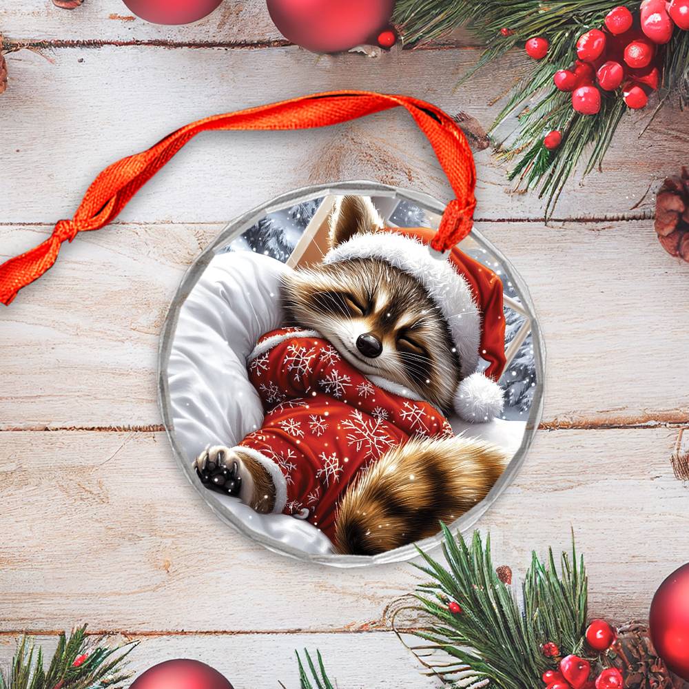 Raccoon Sleeping In Bed Design 3
