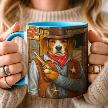 Custom Photo Dog Cowboy Mug