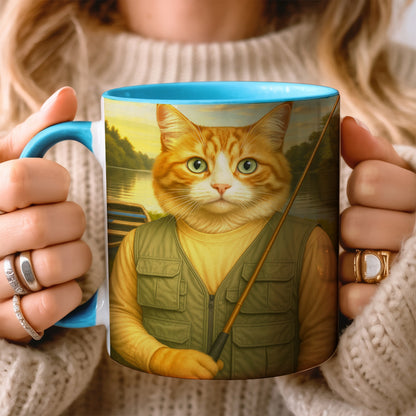 Custom Photo Fisherman Cat Mug