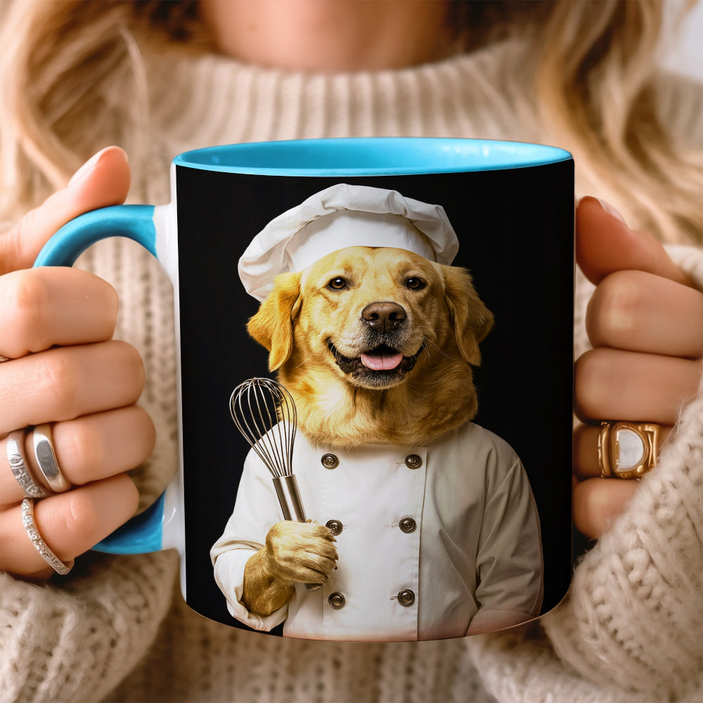 Custom Photo Dog Chef Mug _ Gift For Dog Lovers