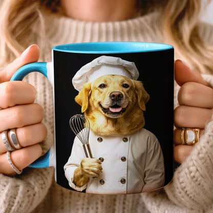 Custom Photo Dog Chef Mug _ Gift For Dog Lovers