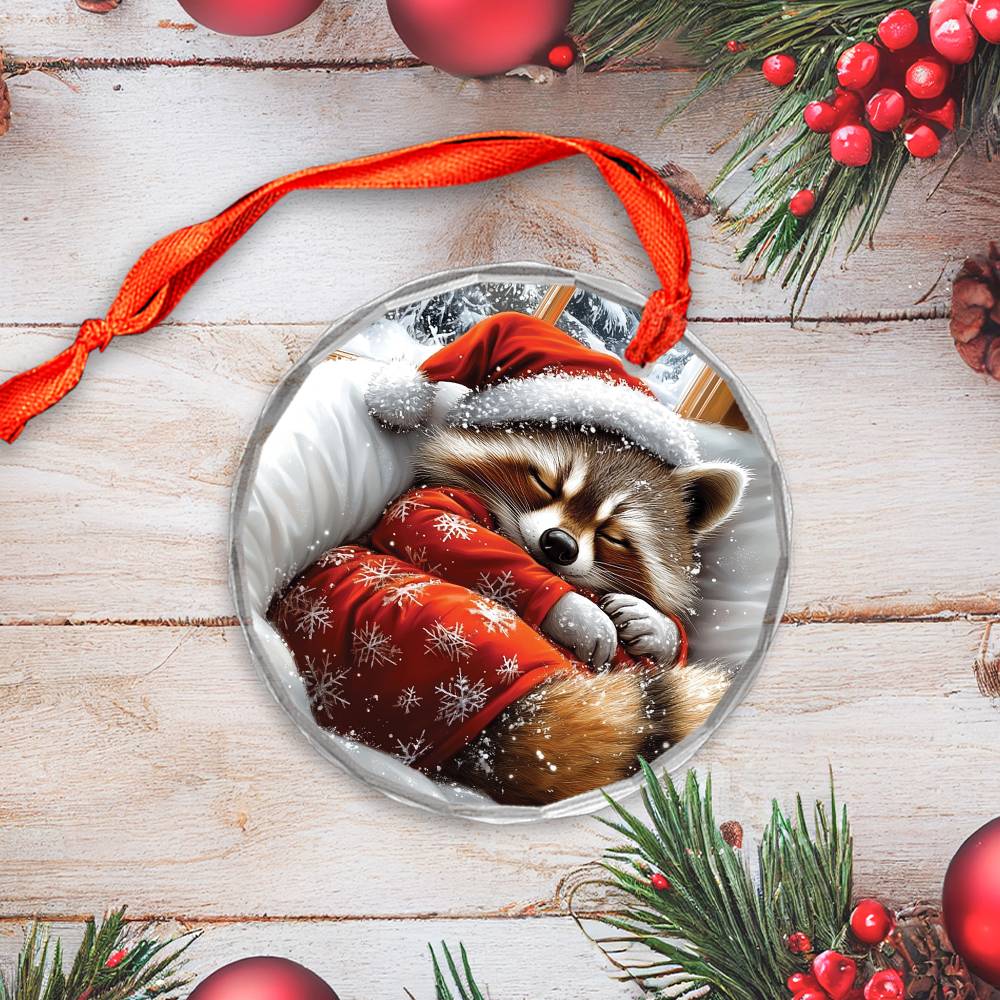 Raccoon Sleeping In Bed Design 2