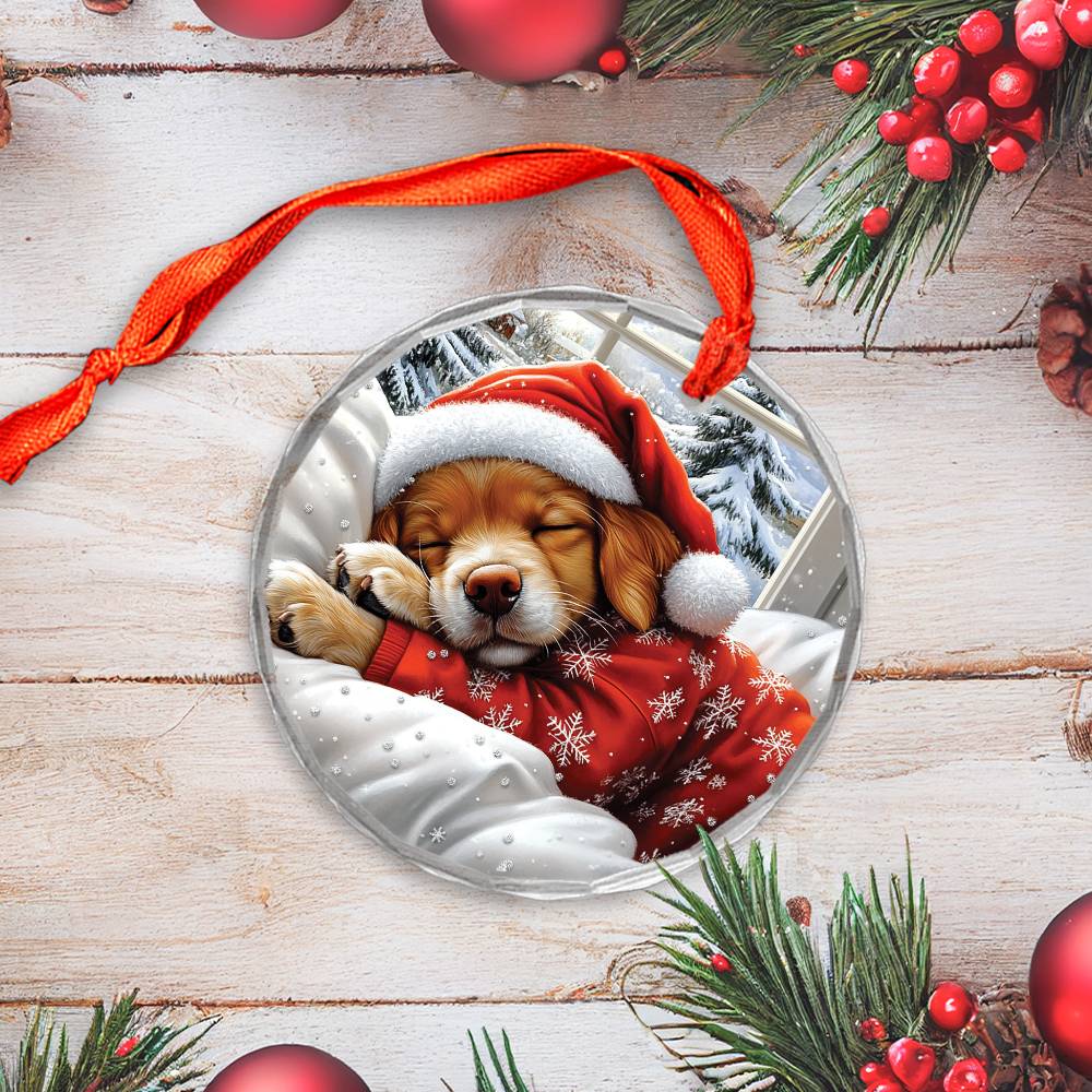 Golden Retriever Dog Sleeping In Bed Design 4