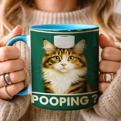 Custom Photo Funny Cat In Bathroom Mug
