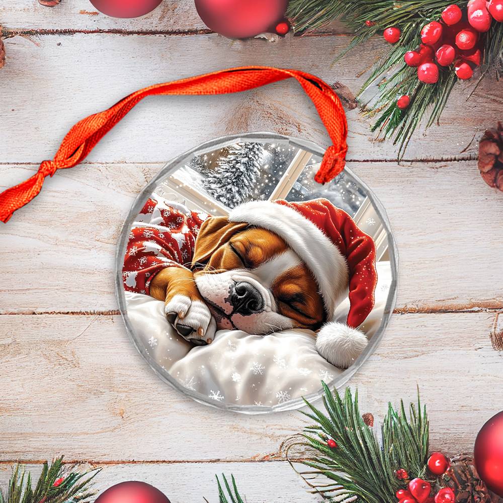 Boxer Dog Sleeping In Bed Design 3