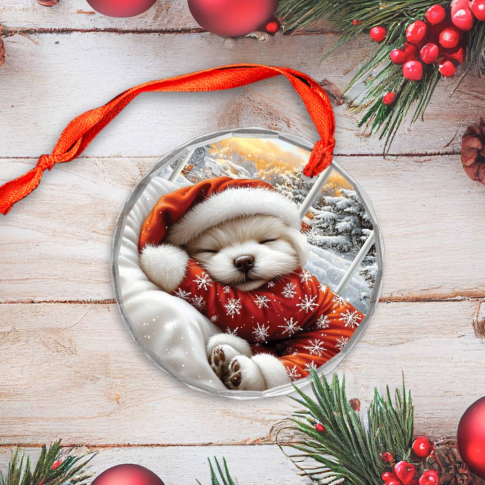 Maltese Dog Sleeping In Bed Design 1