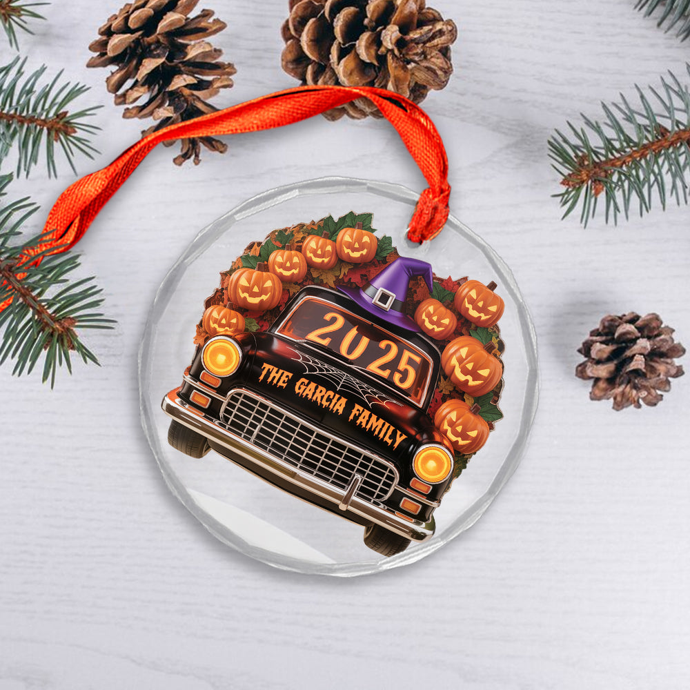 A Spooky Ride With Your Family Names, Personalized Ornament2