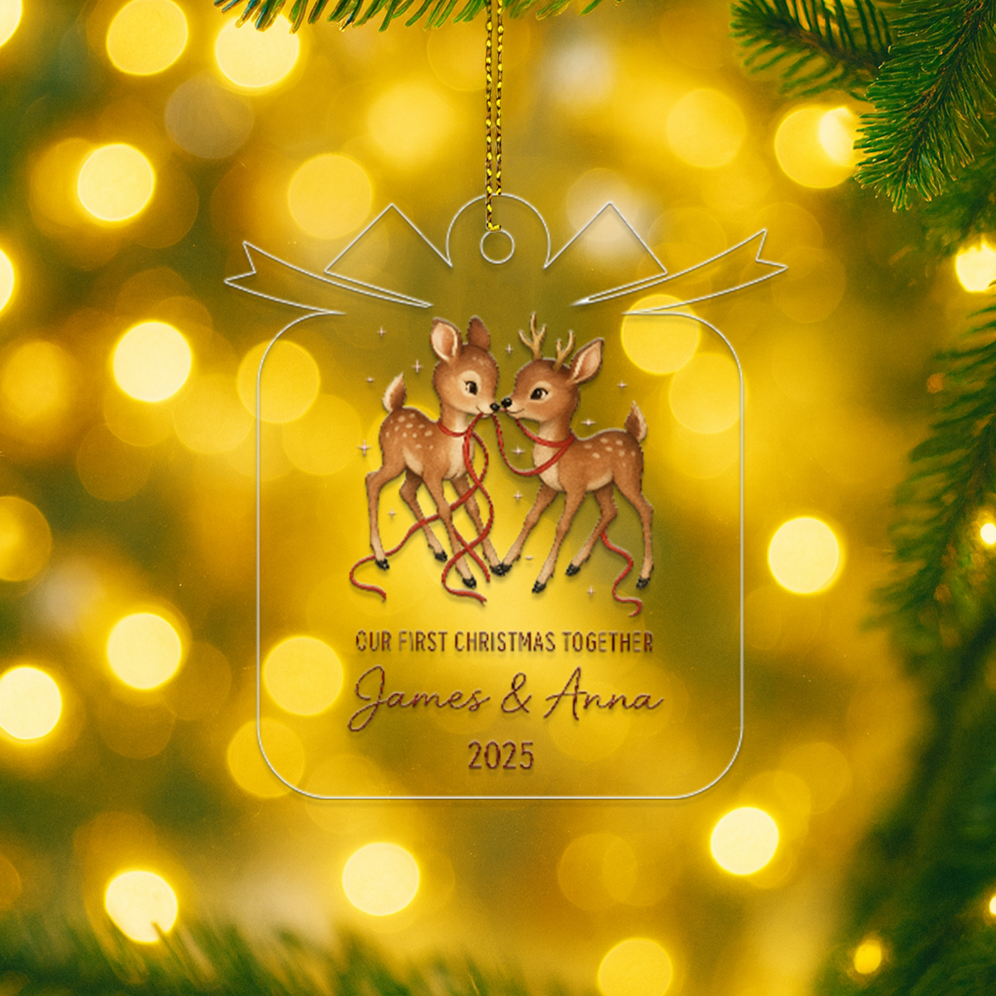 Custom Name Couple Deer Design