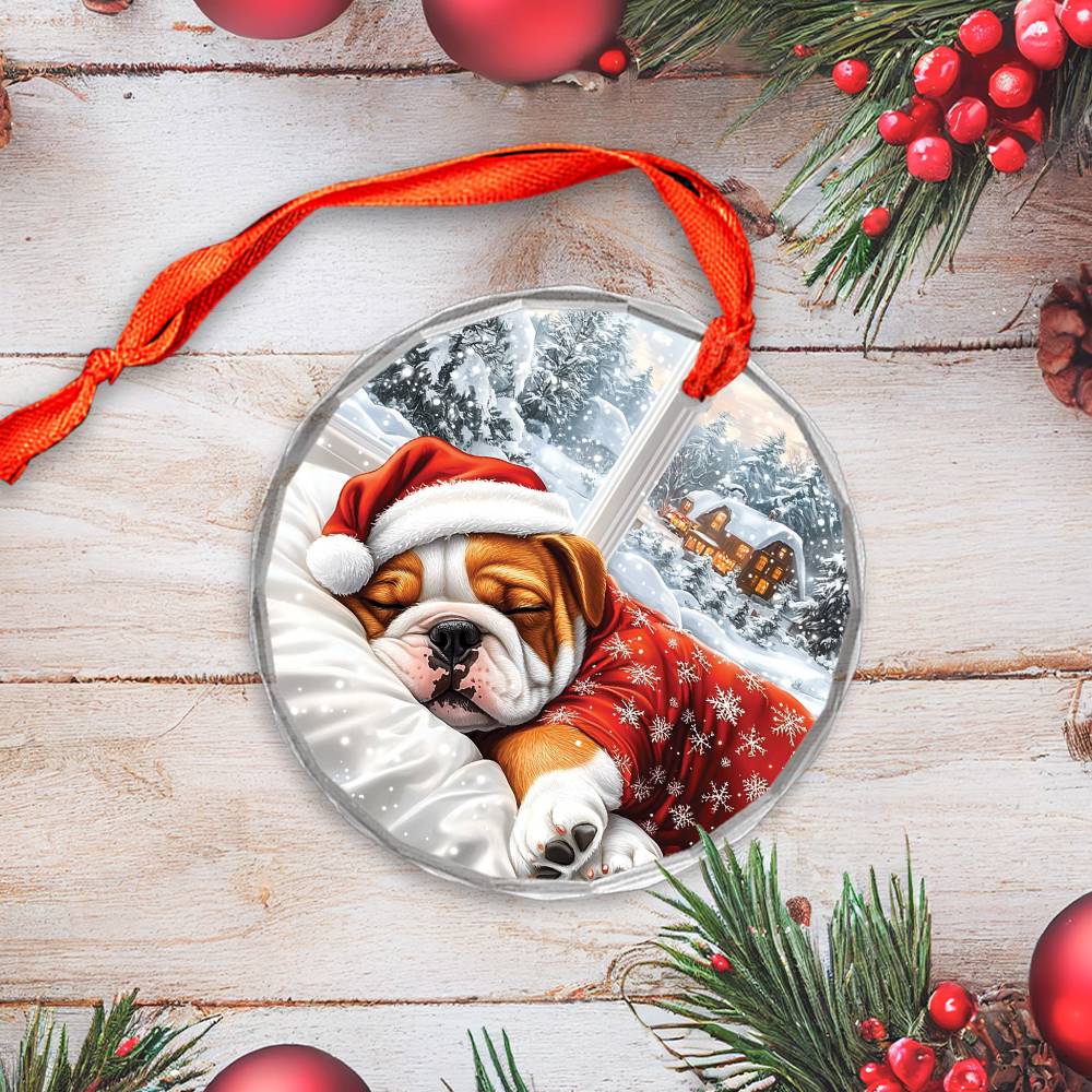 Bulldog Sleeping In Bed Design 2