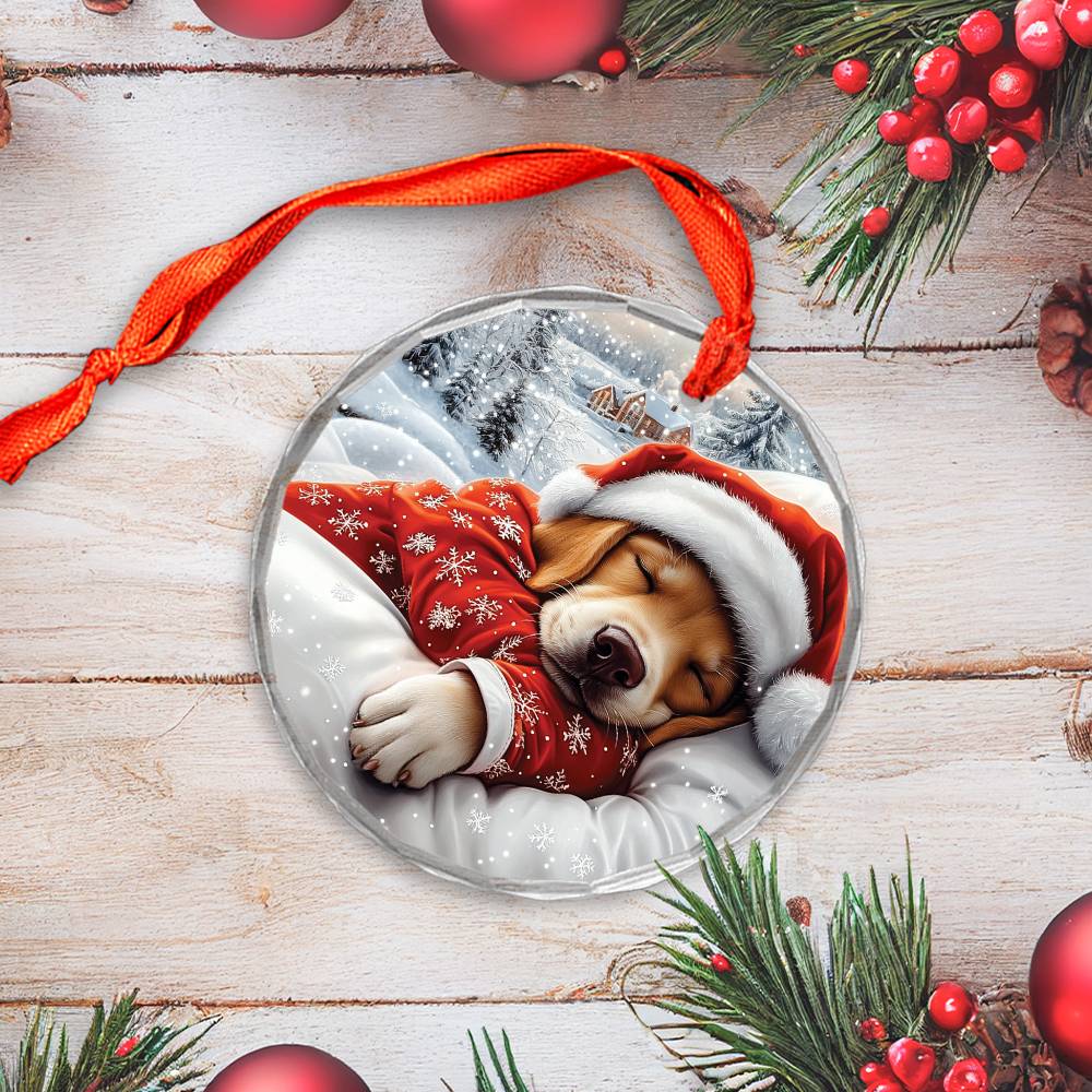 Labrador Retriever Dog Sleeping In Bed Design 3