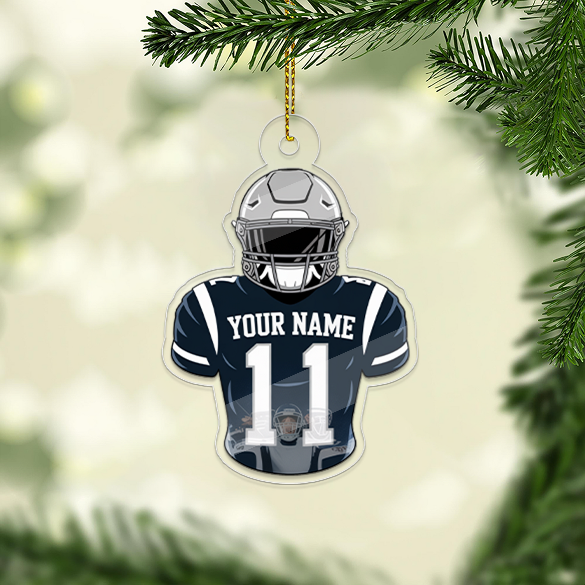 Custom Name American Football 1 Acrylic Ornament Christmas Gift