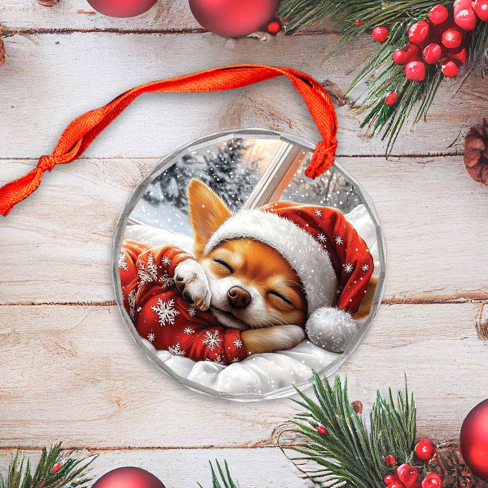 Chihuahua Dog Sleeping In Bed Design 2