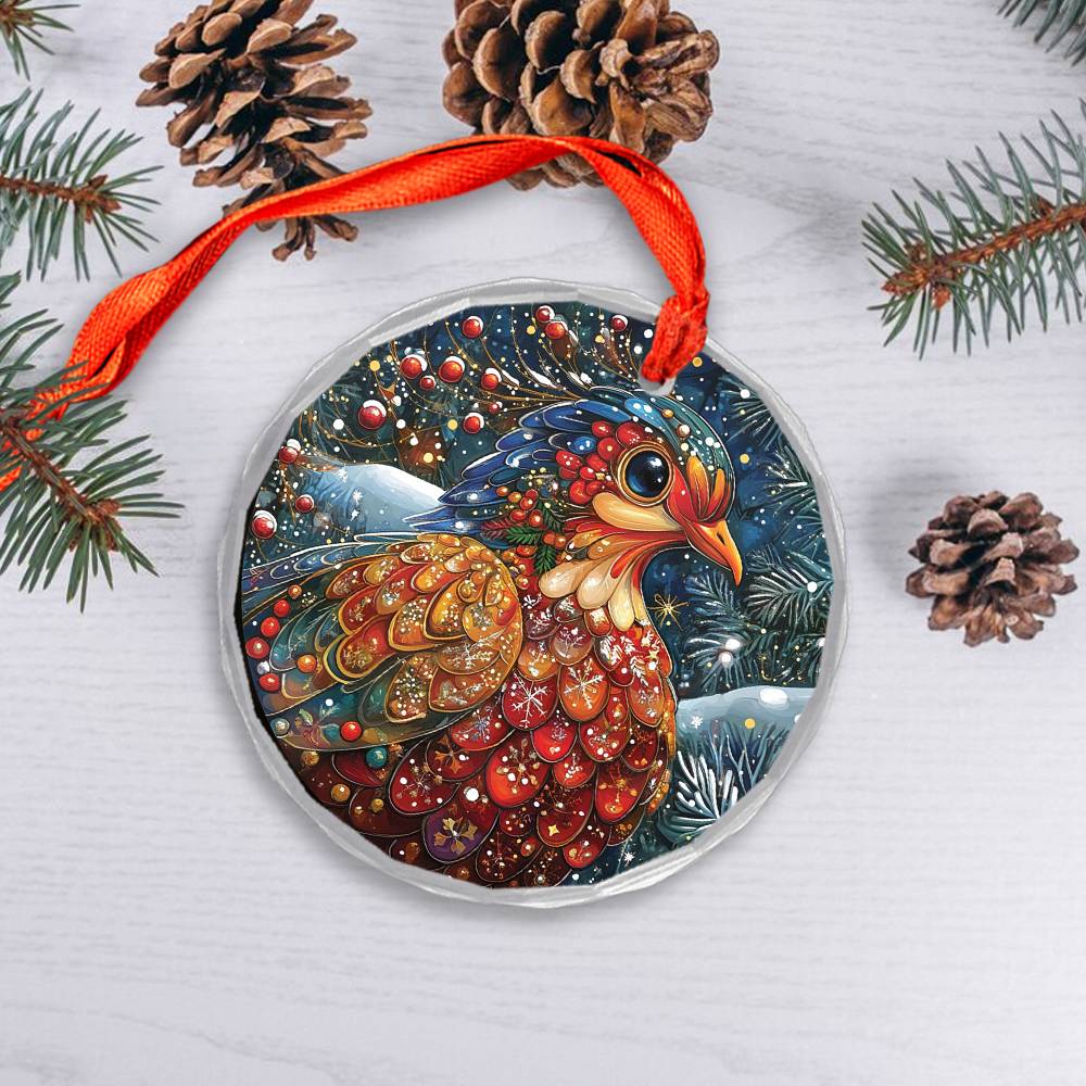 Beautiful Dove Christmas Night Design 2 Glass Ornament