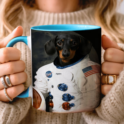 Custom Photo Dog Astronaut Mug _ Gift For Dog Lovers