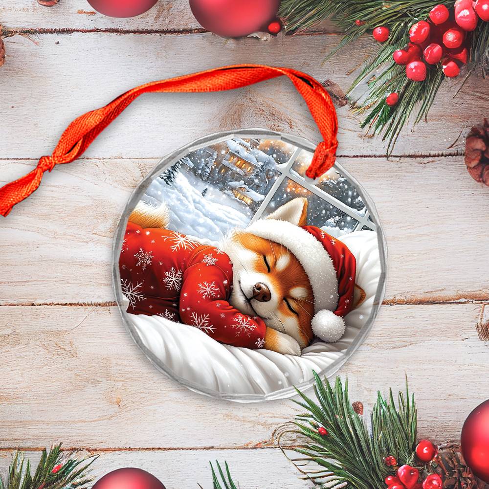 Shiba Inu Dog Sleeping In Bed Design 1
