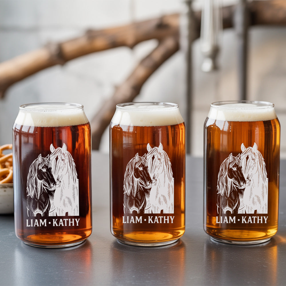 Custom Photo Horse Beer Can Glass | Personalized Gift for Pet Owners | Gift For Pet Lover TNNGL45