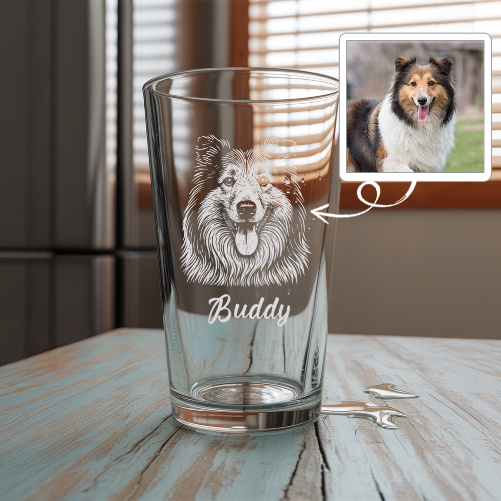 Custom Dog Photo Beer Glasses | Personalized Pint Glass | Gift for Pet Owners TNNGL19