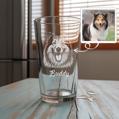 Custom Dog Photo Beer Glasses | Personalized Pint Glass | Gift for Pet Owners TNNGL19
