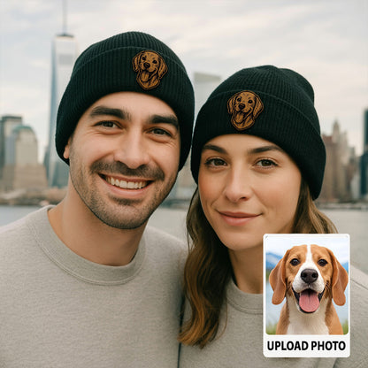 Custom Dog Portrait Beanie Hat – Personalized Pet Winter Hat, Unique Gift for Pet Moms and Pet Dads TH99B05