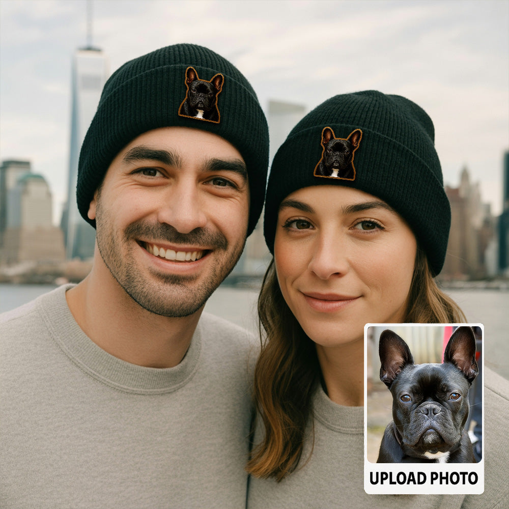 Custom Dog  Beanie Hat – Personalized Pet Winter Knit Hat, Cute Animal Lover Gift Idea TH99B19
