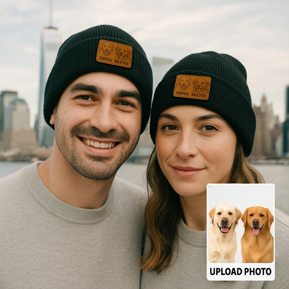 Custom Dog Face Beanie Hat – Personalized Pet Knit Winter Hat, Unique Gift for Pet Lovers TH99B09