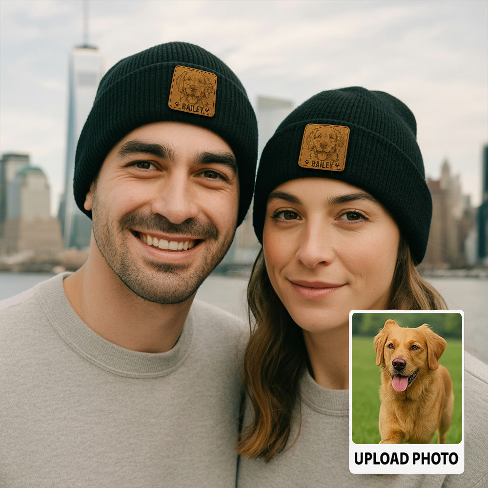 Custom Dog Beanie Hat – Personalized Dog Photo Winter Hat, Gift for Dog Moms and Animal Lovers TH99B10