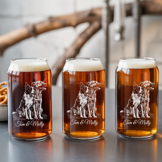 Custom Photo Dog Beer Can Glass | Personalized Gift for Pet Owners | Gift For Pet Lover TNNGL04