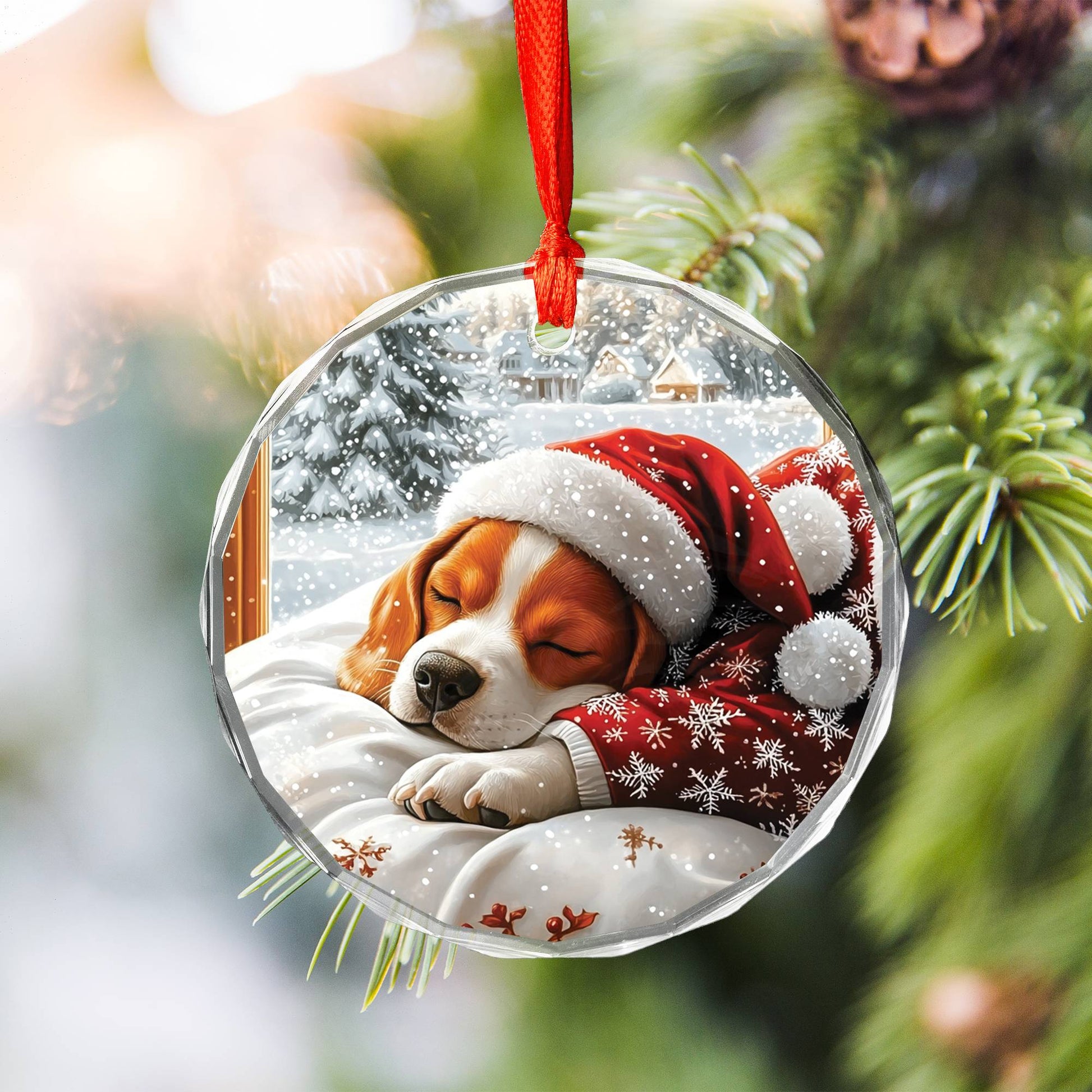 Beagle Dog Sleeping In Bed Design 1