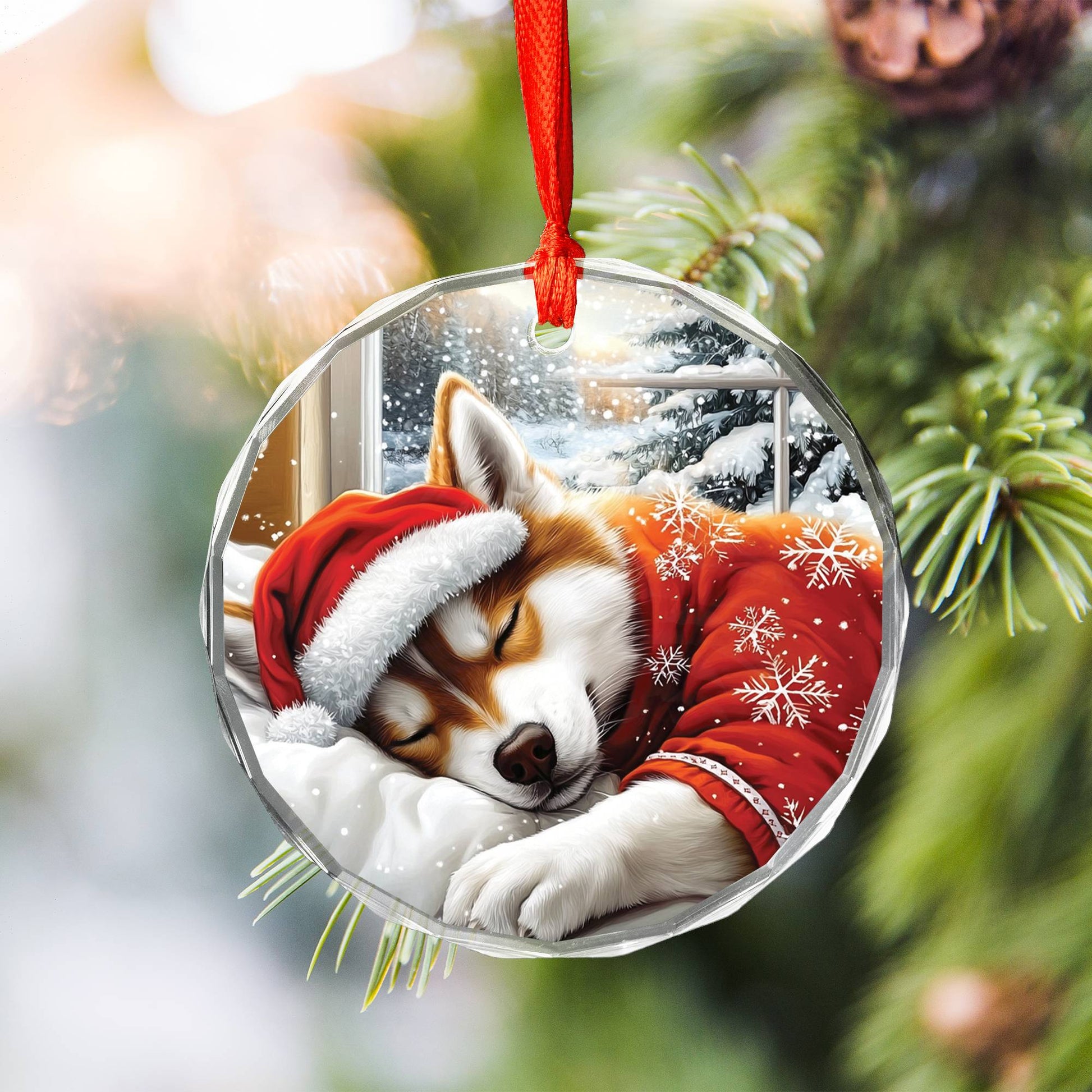 Siberian Husky Dog Sleeping In Bed Design 1