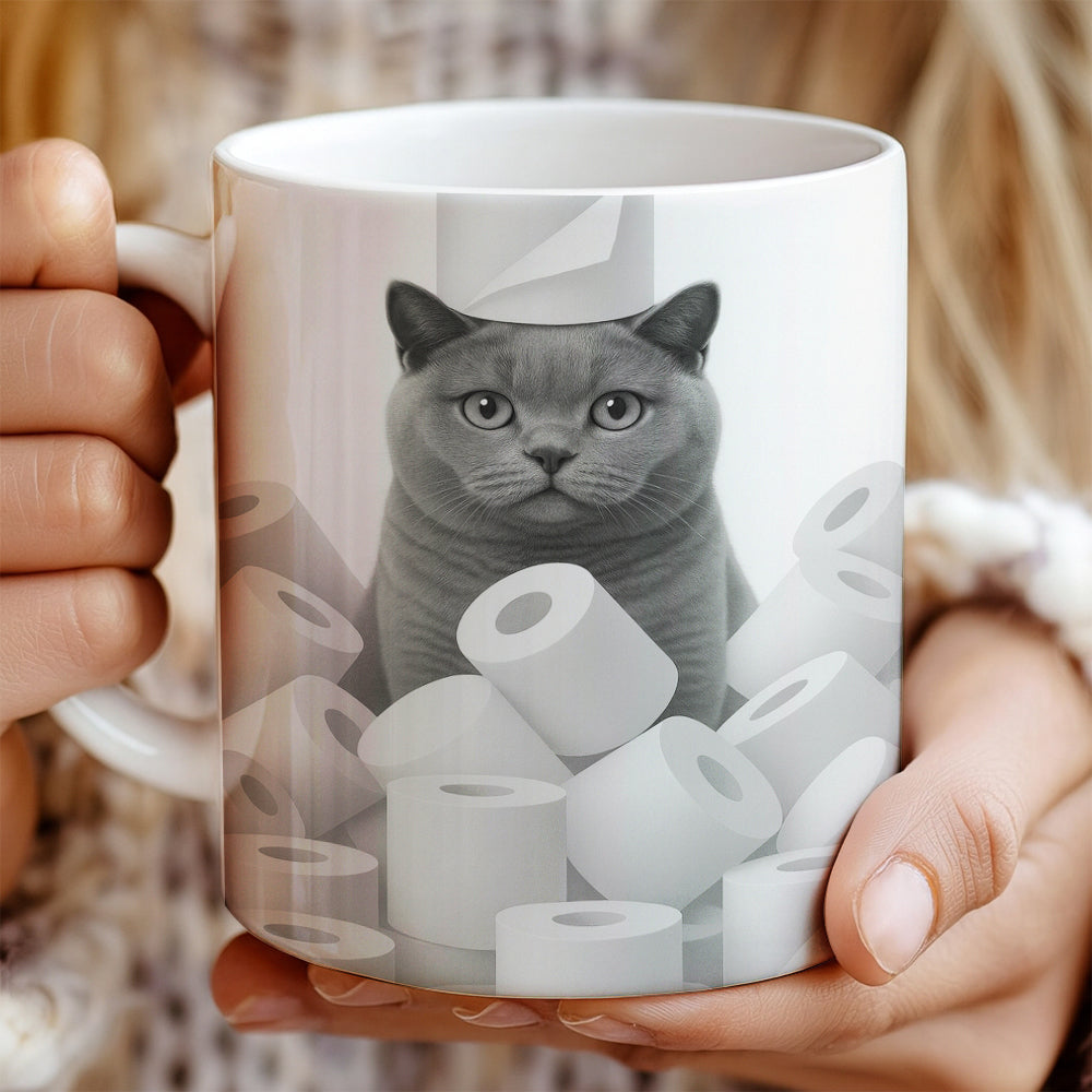 Custom Photo Cat Bathroom Mug