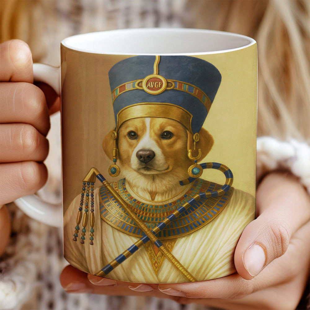 Custom Photo Egyptian Queen Dog Mug Gift For Dog Lover
