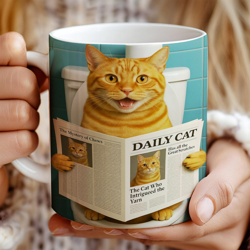 Custom Photo Cat Toilet Bathroom Mug Wall Art